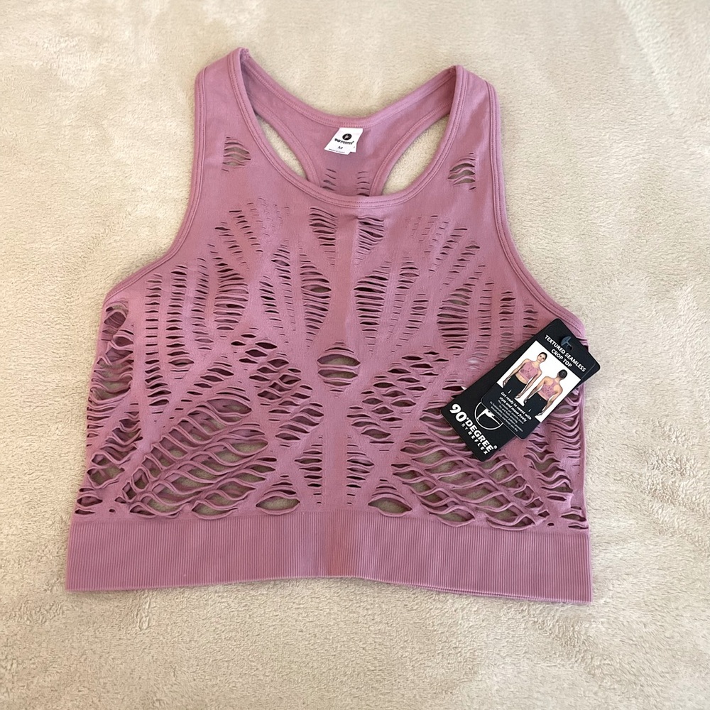 ***SOLD***90 Degree by Reflex Textured Seamless Crop Top - Size M - Picture 5 of 9